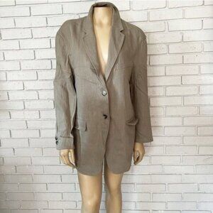 Zara Women’s Linen Blend Straight Cut Blazer - Size XL